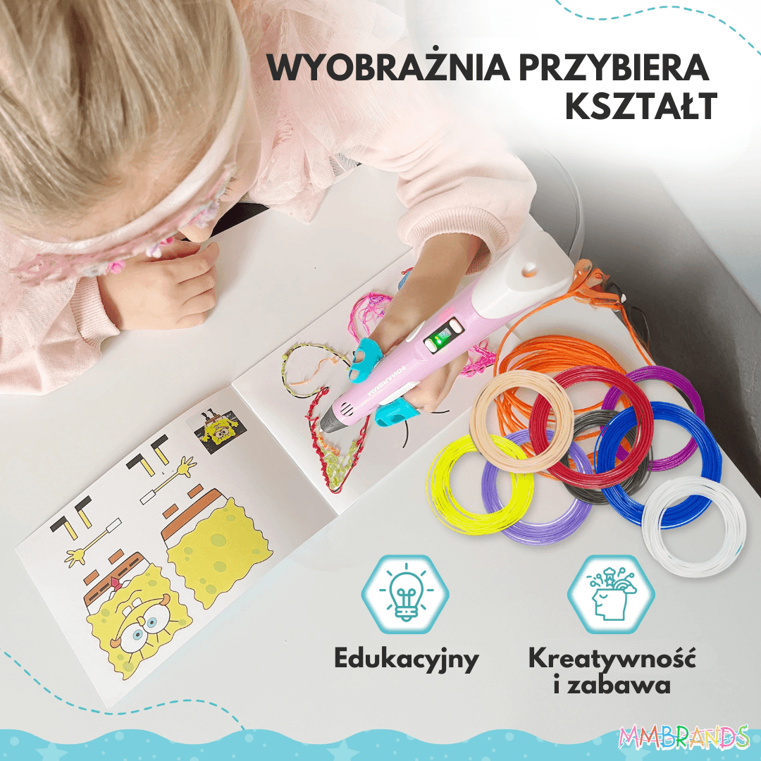 Długopis 3D + 100 metrów wkładów