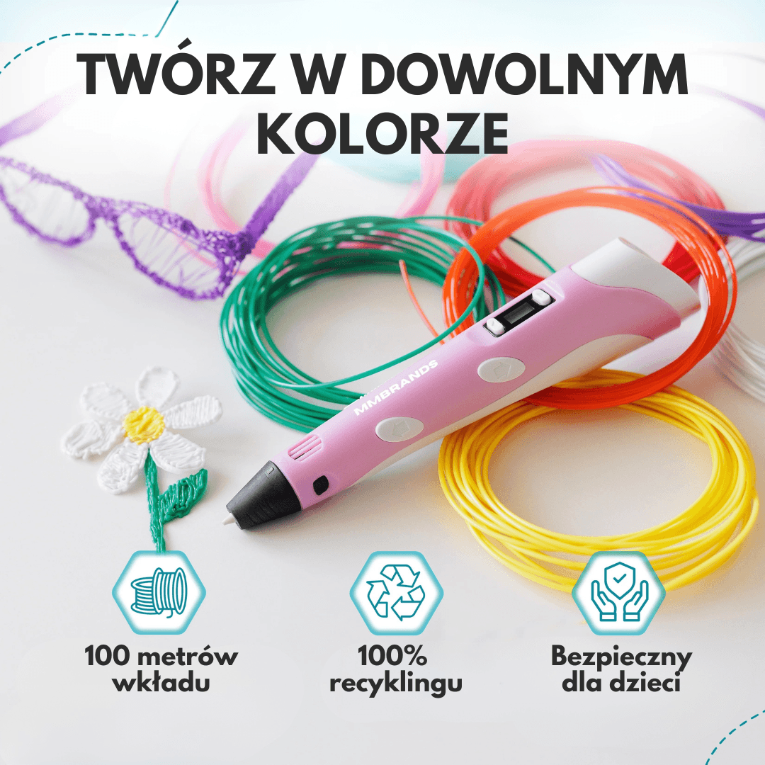 Długopis 3D + 100 metrów wkładów